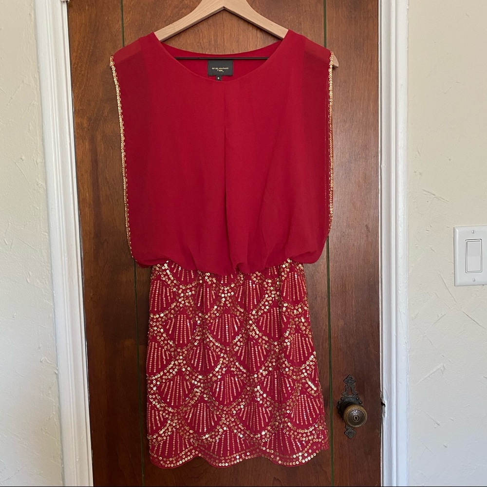 Sequined Fitted Skirt Dress